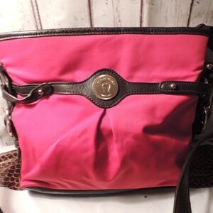 vintage 1980s small red with black trim Aigner bag